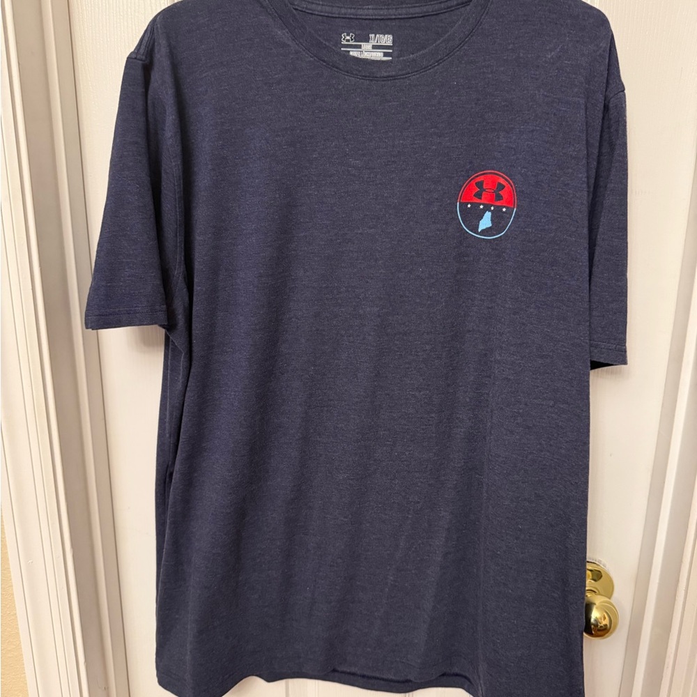 Under Armour Maine Blue Short Sleeve Tee with Crew Neck
